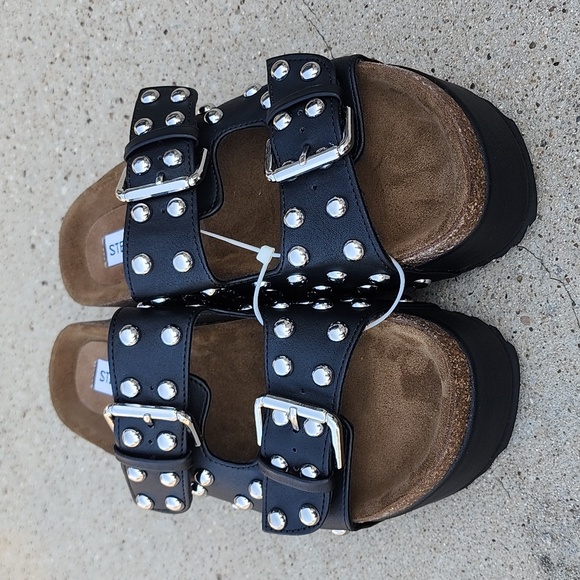 New! Steve Madden Women's Kali S Studded Footbed Chunky Platform Sandals - Picture 2 of 15